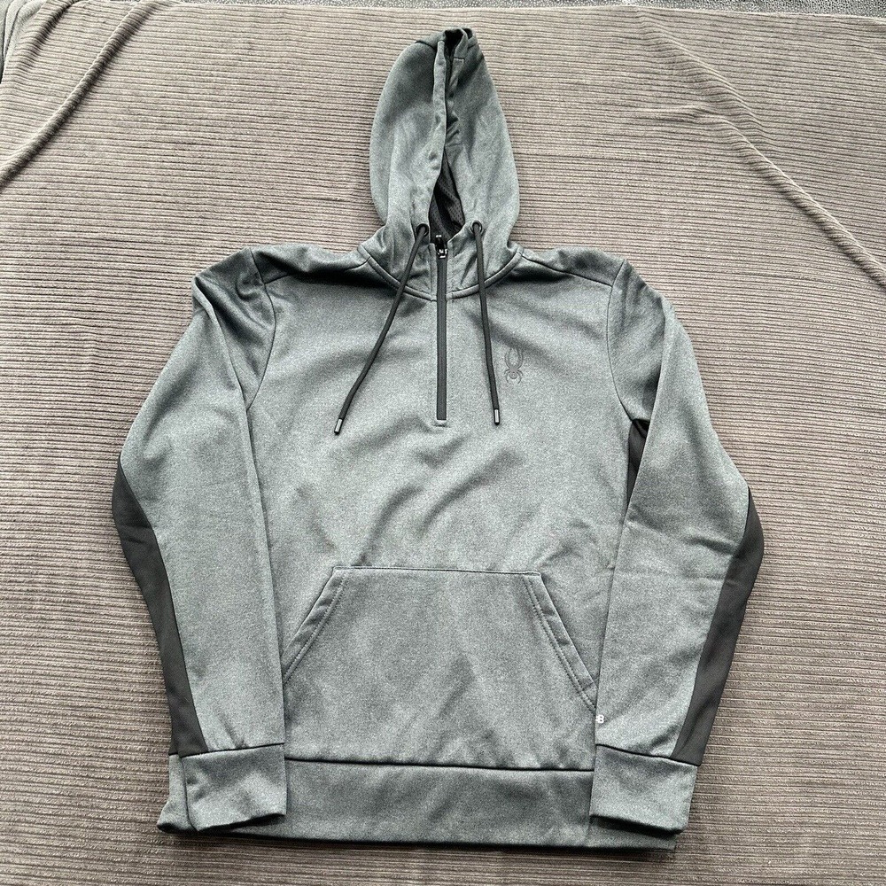 Spyder‎ Hoodie Men Medium Gray Black Polyester Outdoors Hiking Gym Training.